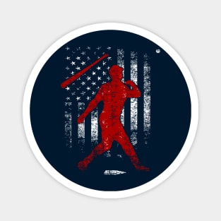 Baseball Funny Bat Flip American Flag Patriotic Baseball Softball Hitter Magnet